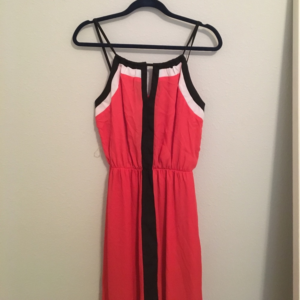 Red Black White Maxi Dress