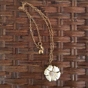J Crew flower pendant necklace