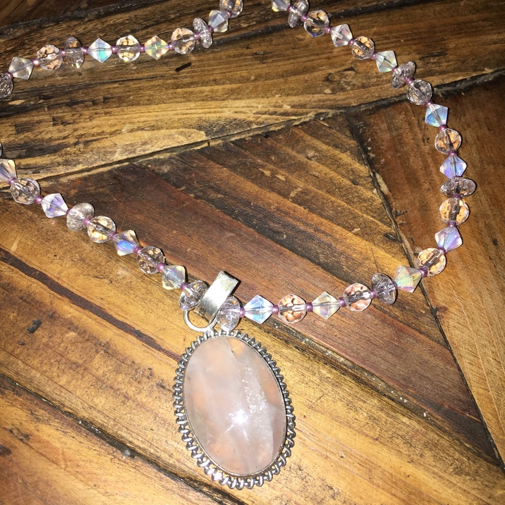 .925 rose Quartz necklace
