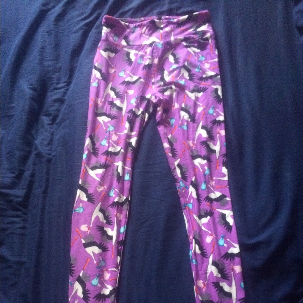 Lularoe os purple Stork leggings