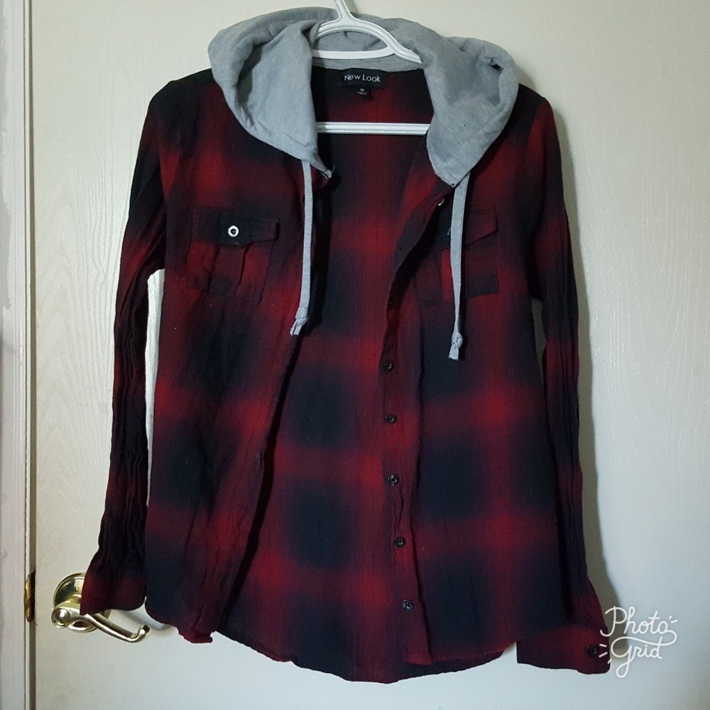 Plaid shirt hoodie