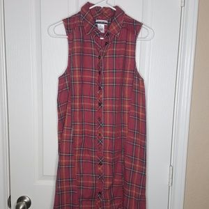 Contempo Casuals Plaid Button Down Maxi Dress