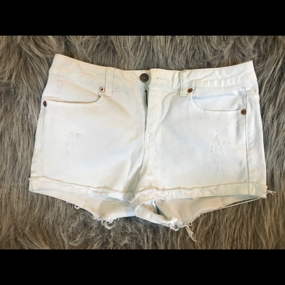 Forever 21 White Denim Shorts