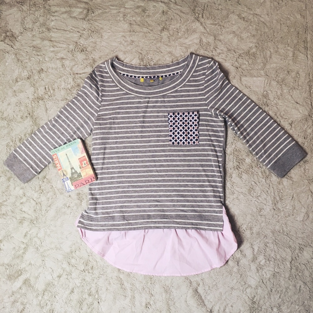 Little Yellow Button Anthropologie Layered Top