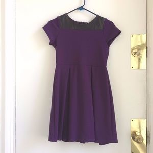 Soprano, Purple Dress w/ Faux Leather Details NWT