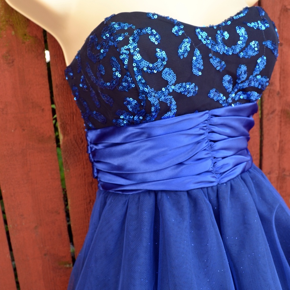 Navy Blue Sequin Dress - Picture 3 of 6
