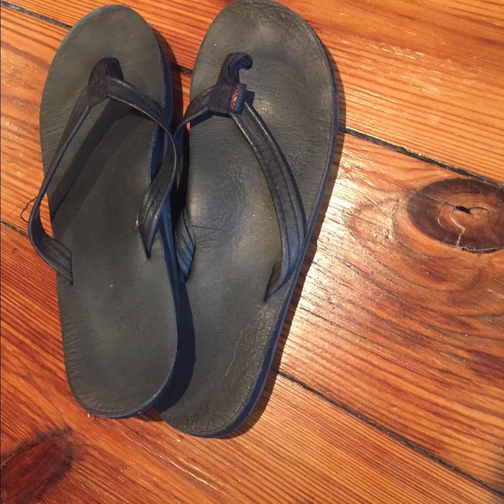 Black Rainbow flip flops