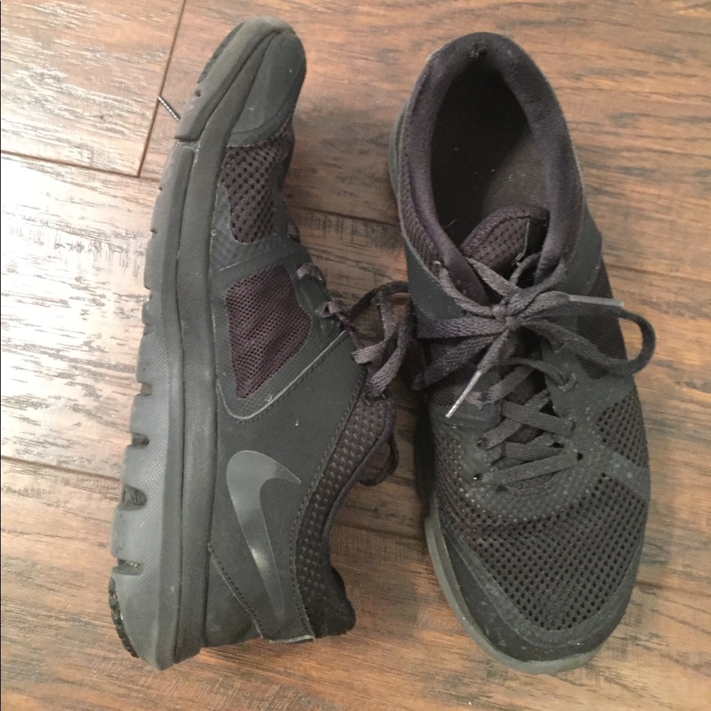 Black Nike training shoes