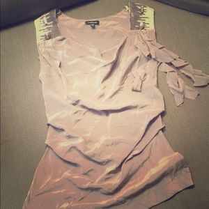 Bebe Gray Sleeveless Top with Embellishments