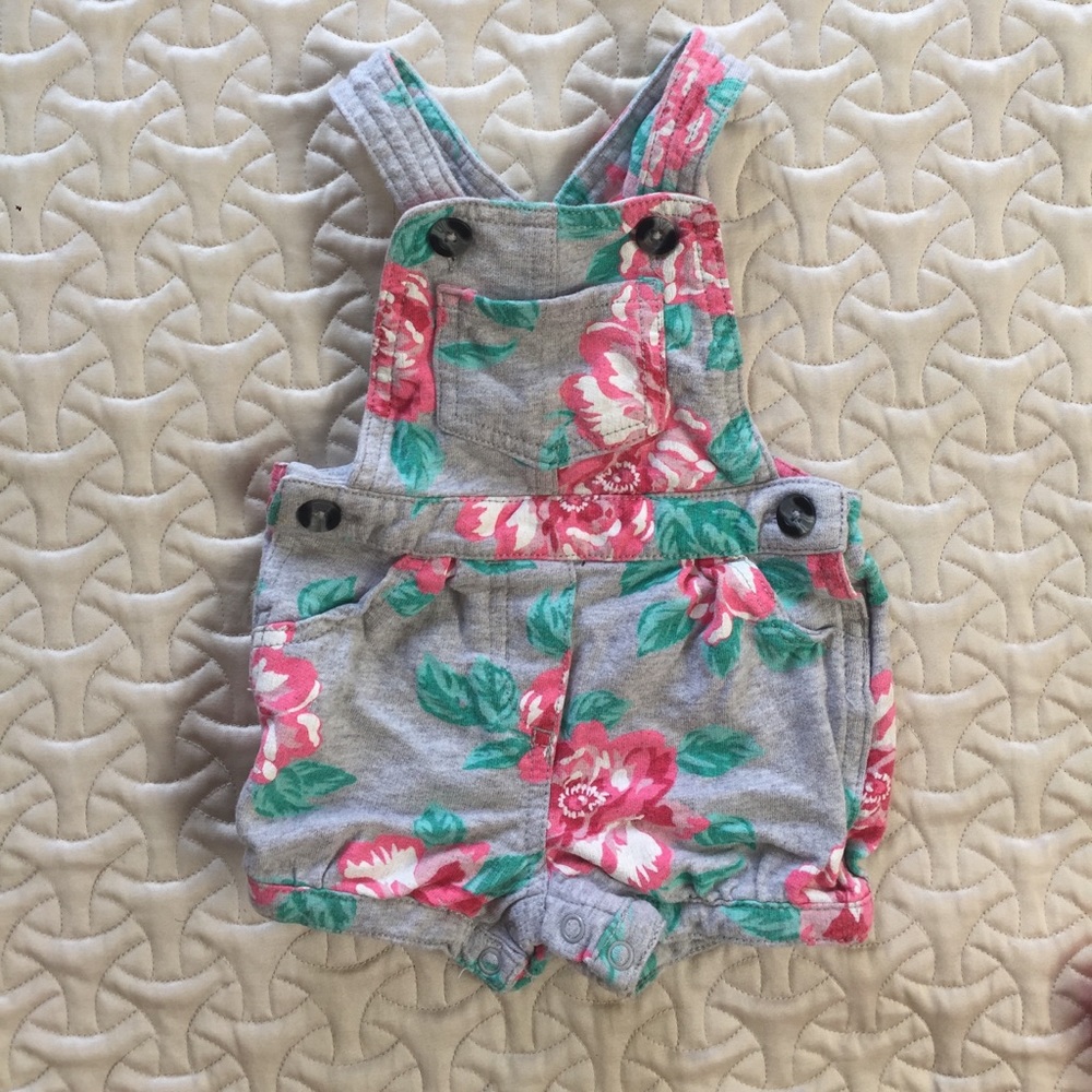 Carter's Floral Overalls with pocket detail - 6M