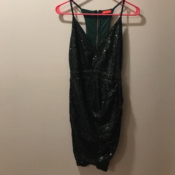 Dark Green Sequined Dress - Picture 2 of 3