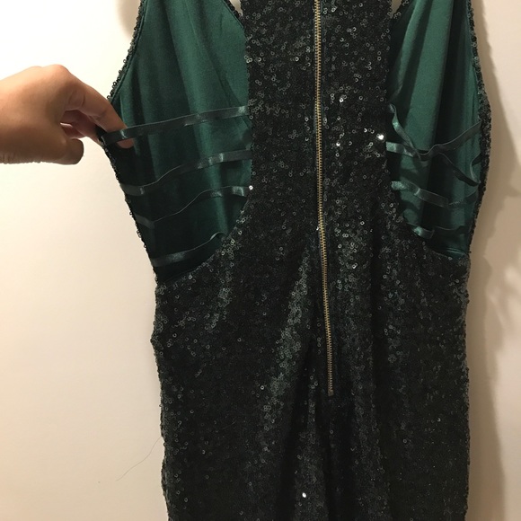 Dark Green Sequined Dress - Picture 3 of 3