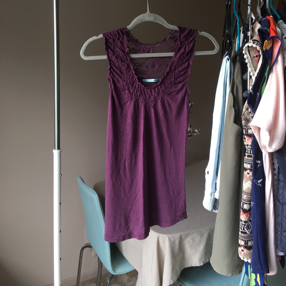 Maurice's plum lace back tank