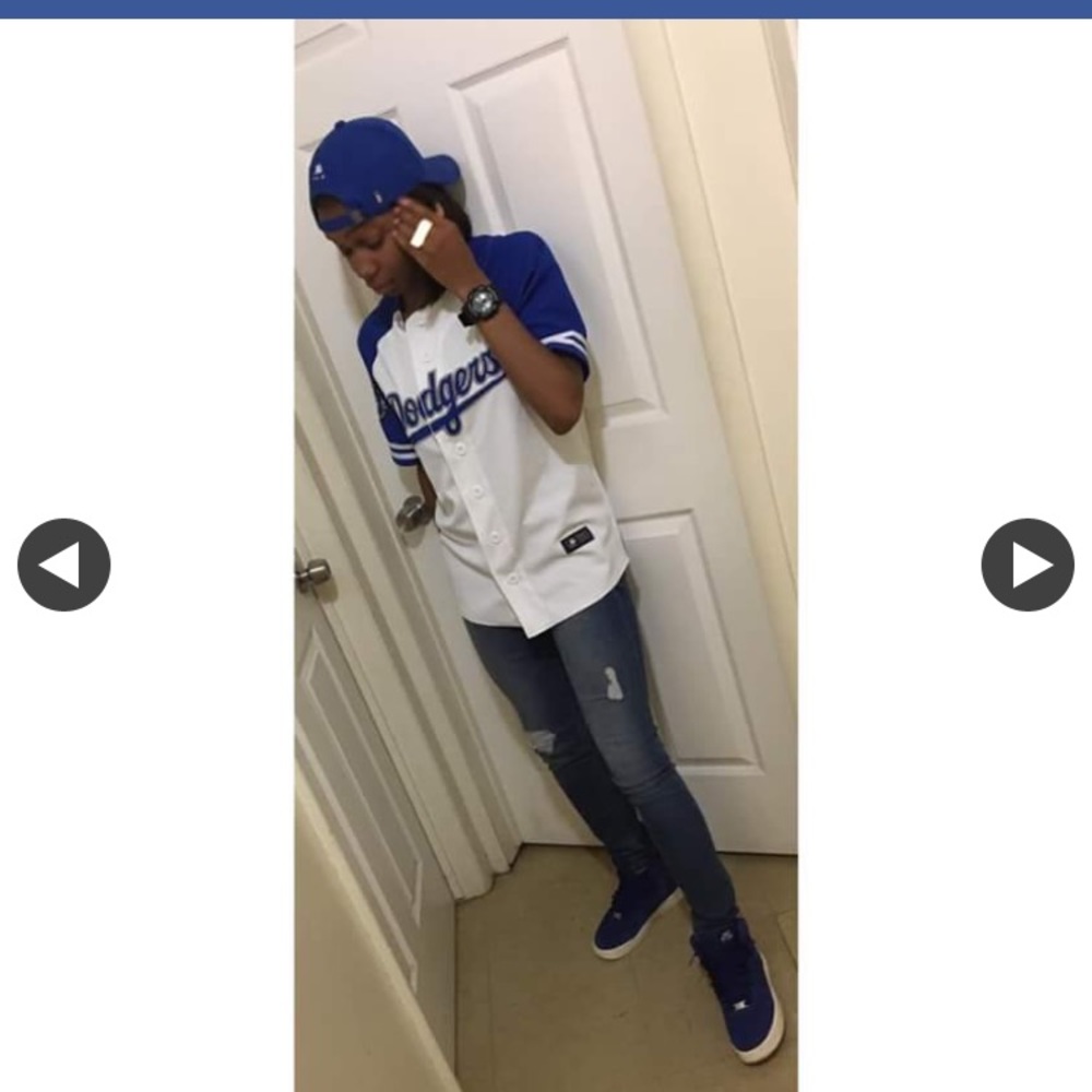 Dodgers hat and jersey combo