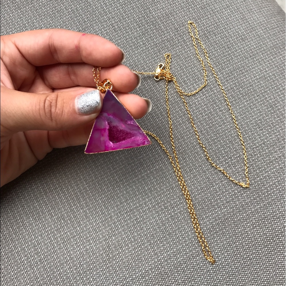 Long Triangle Stone Necklace