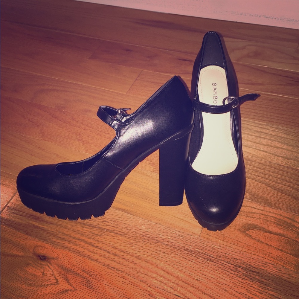 Bamboo high heel maryjane style