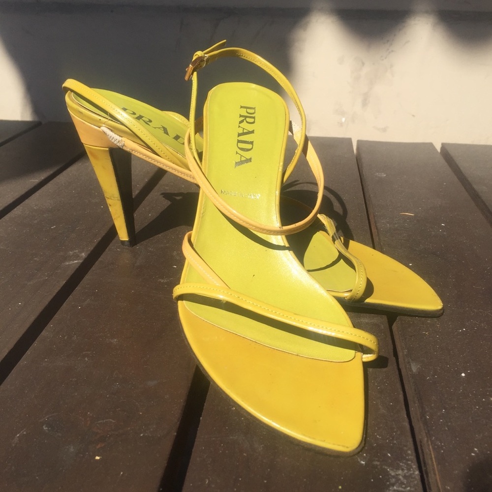 Prada sandals kitty heel