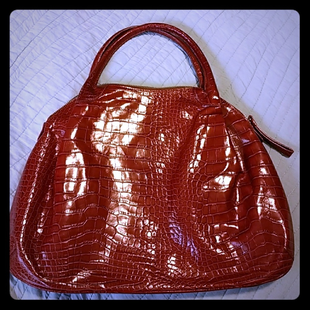 Cognac Crocodile Satchel