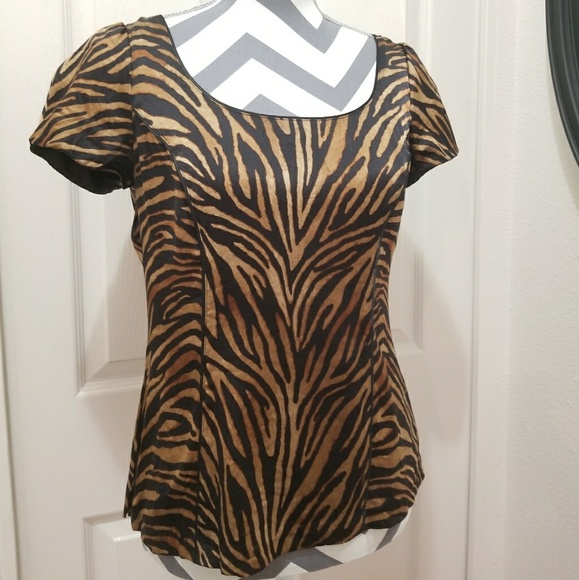 EUC* Leopard Print Silk Blouse/Shirt* - Picture 4 of 5