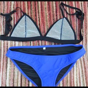 Triangl blue and black swim set