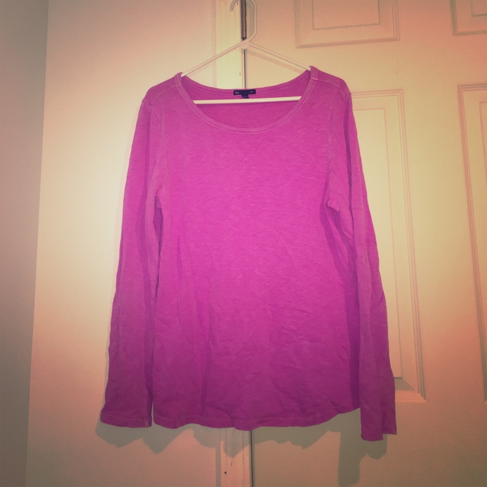 Purple long sleeved shirt