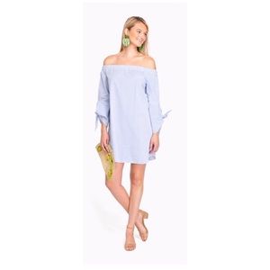 Do + Be pinstriped off the shoulder dress