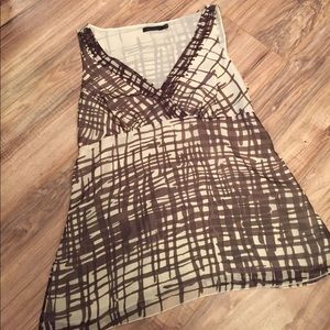 Cream and brown tank