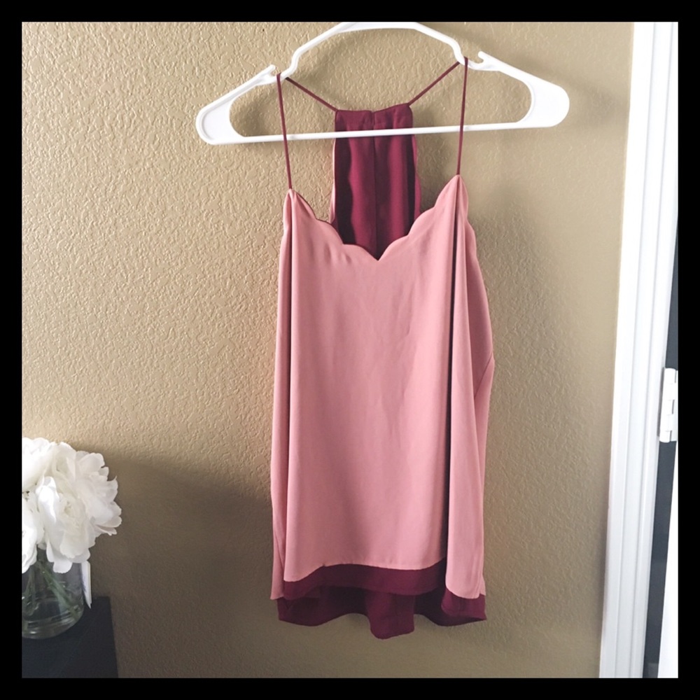 Scalloped reversible tank top