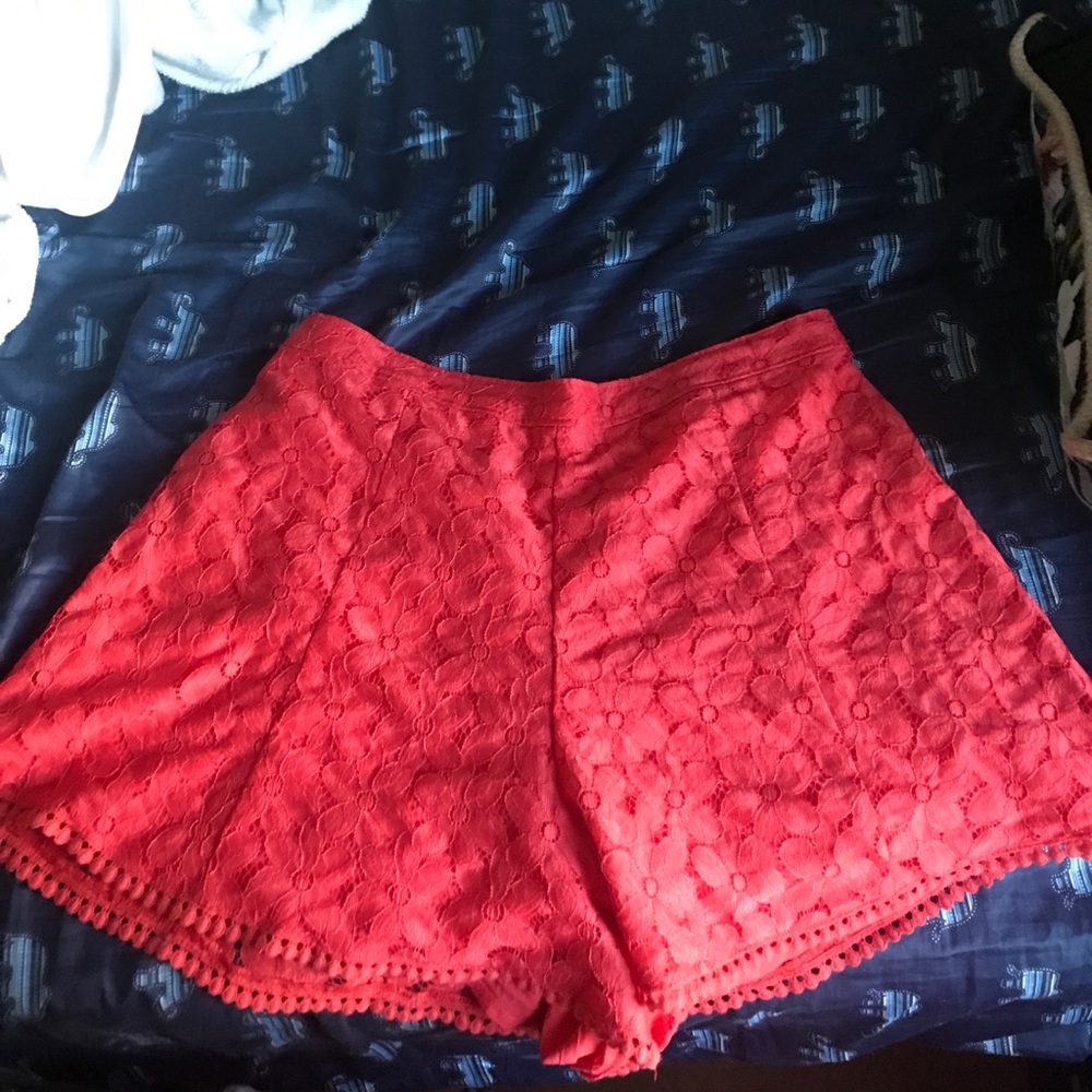 Hollister Floral Coral colored shorts