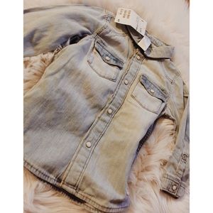 Baby Girl Long Sleeve Denim Button Down Shirt
