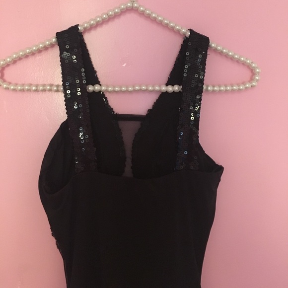 Arden B Black See Thru Panel Sequin Bodycon Dress - Picture 8 of 8