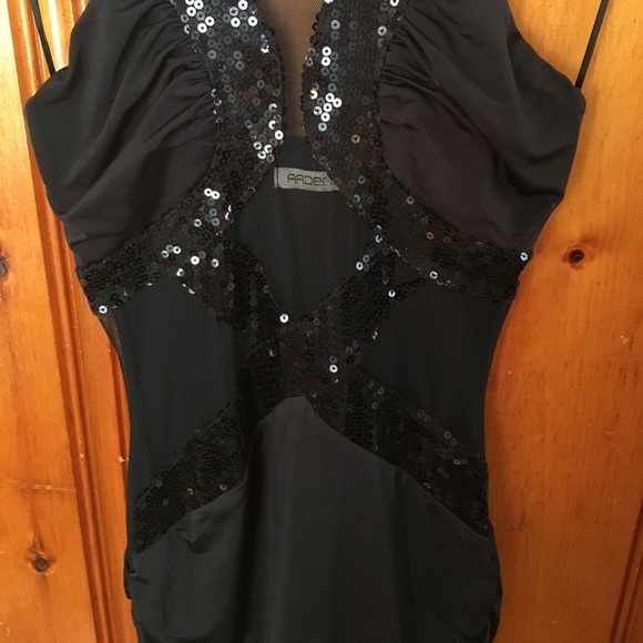 Arden B Black See Thru Panel Sequin Bodycon Dress - Picture 4 of 8