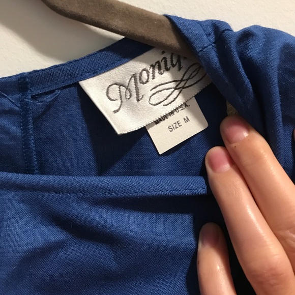 Blue structured linen shirt - Picture 6 of 7