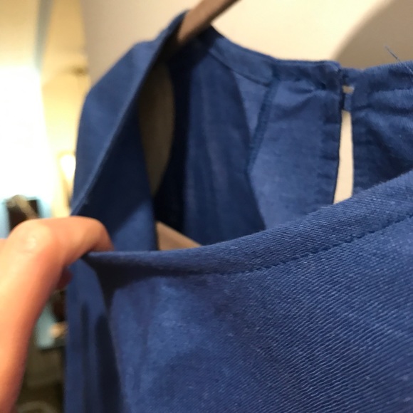 Blue structured linen shirt - Picture 7 of 7