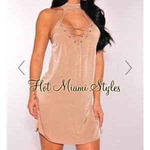 Creme lace front dress