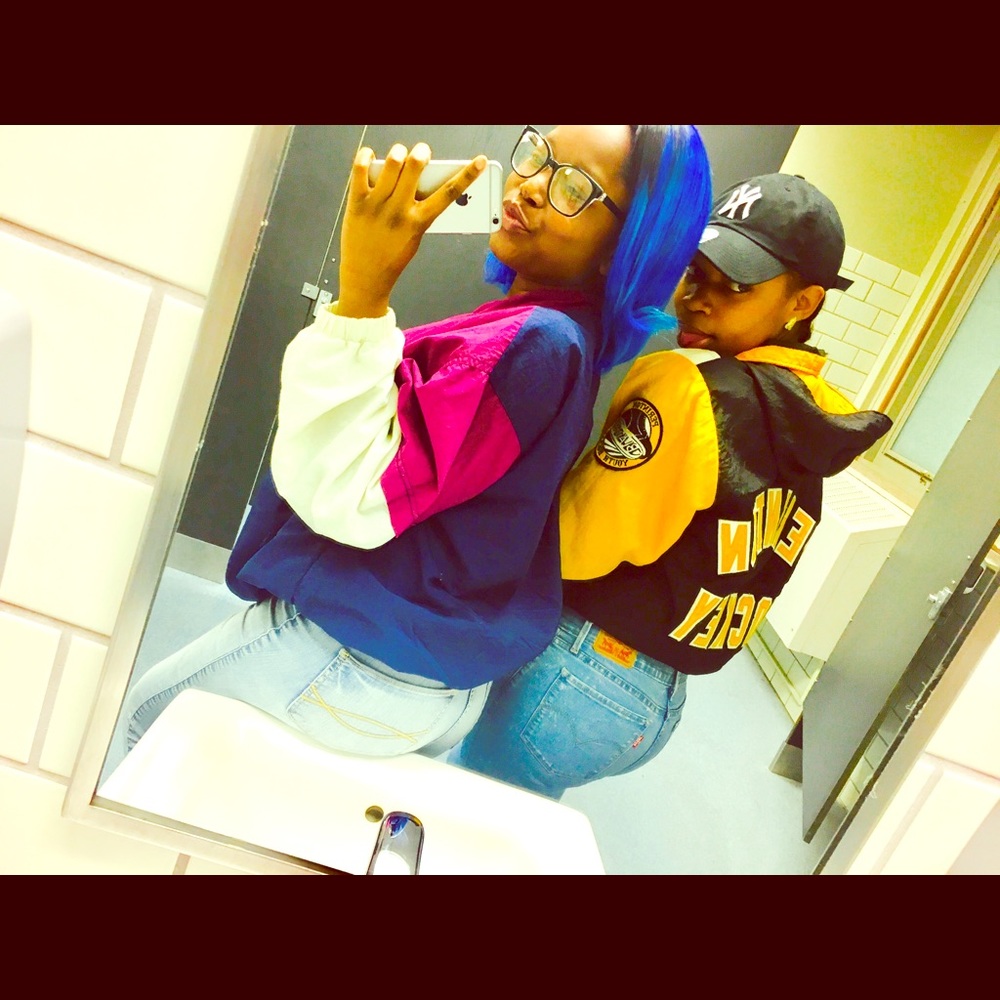 Black and yellow windbreaker
