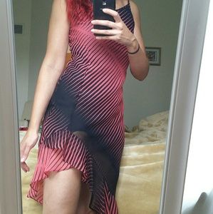 💸 VINTAGE Ruffled Dress Pink Black