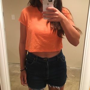 Peach colored crop top