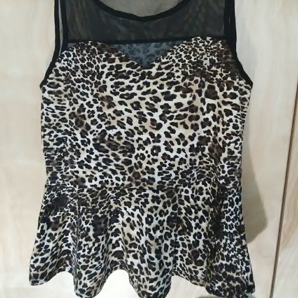 Cheetah peplum shirt