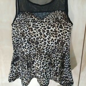 Cheetah peplum shirt