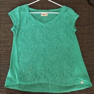 Green knife short sleeve top. Size: Small