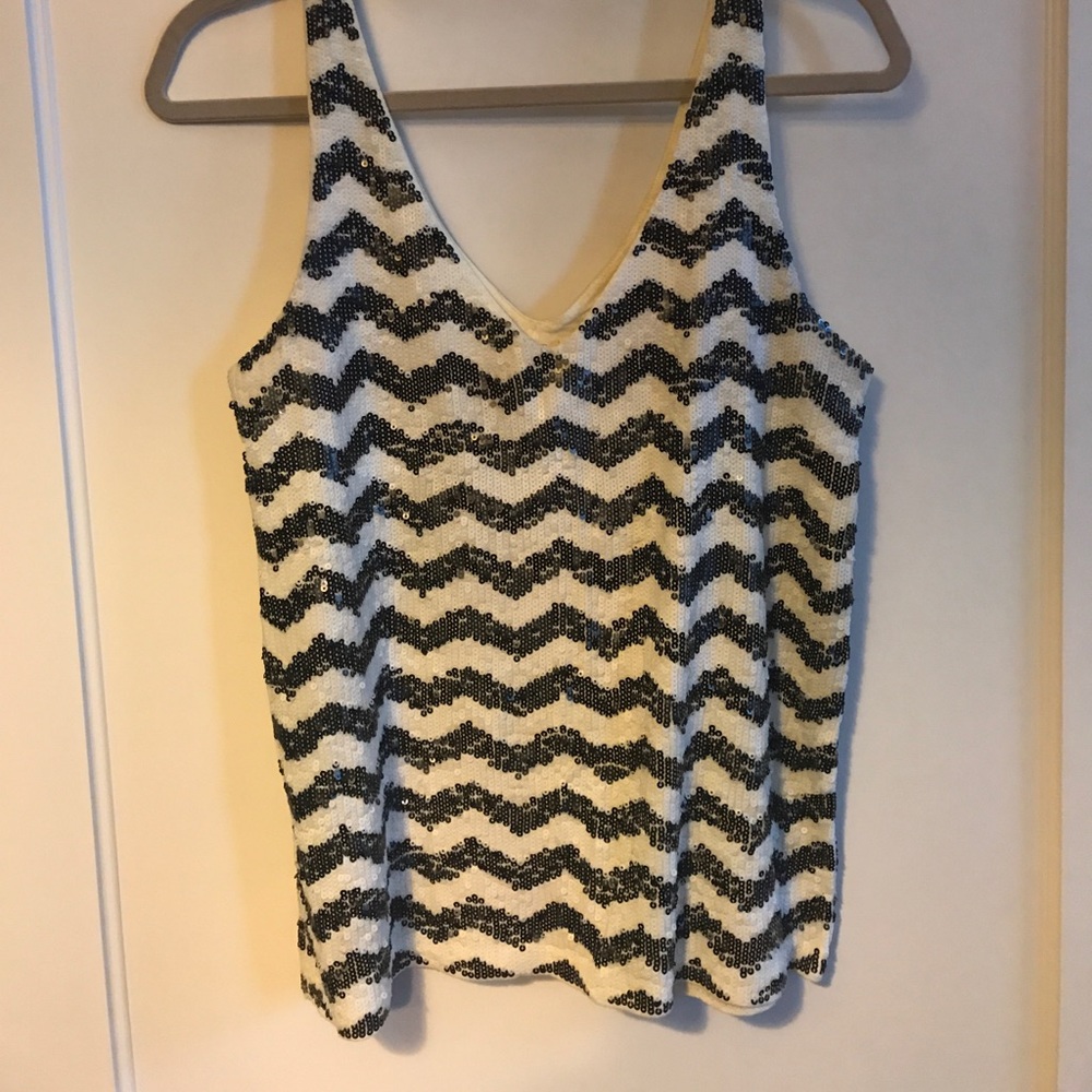 J. Crew striped sequin tank