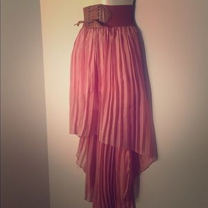 BB COUTURE••Pink lace up skirt