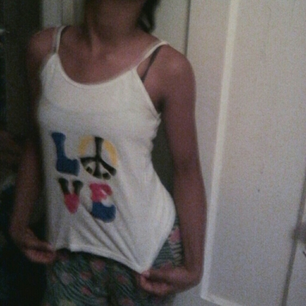 Love printed letters on undershirt