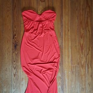 Red evening gown