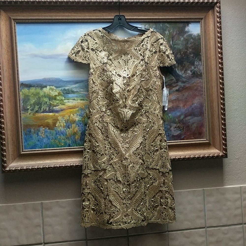 Tadashi Shoji Gold Dress