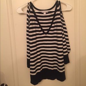Striped Cold Shoulder New York & Company Sweater