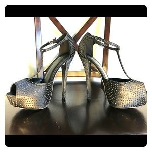 Black studded high-heeled (never been worn)