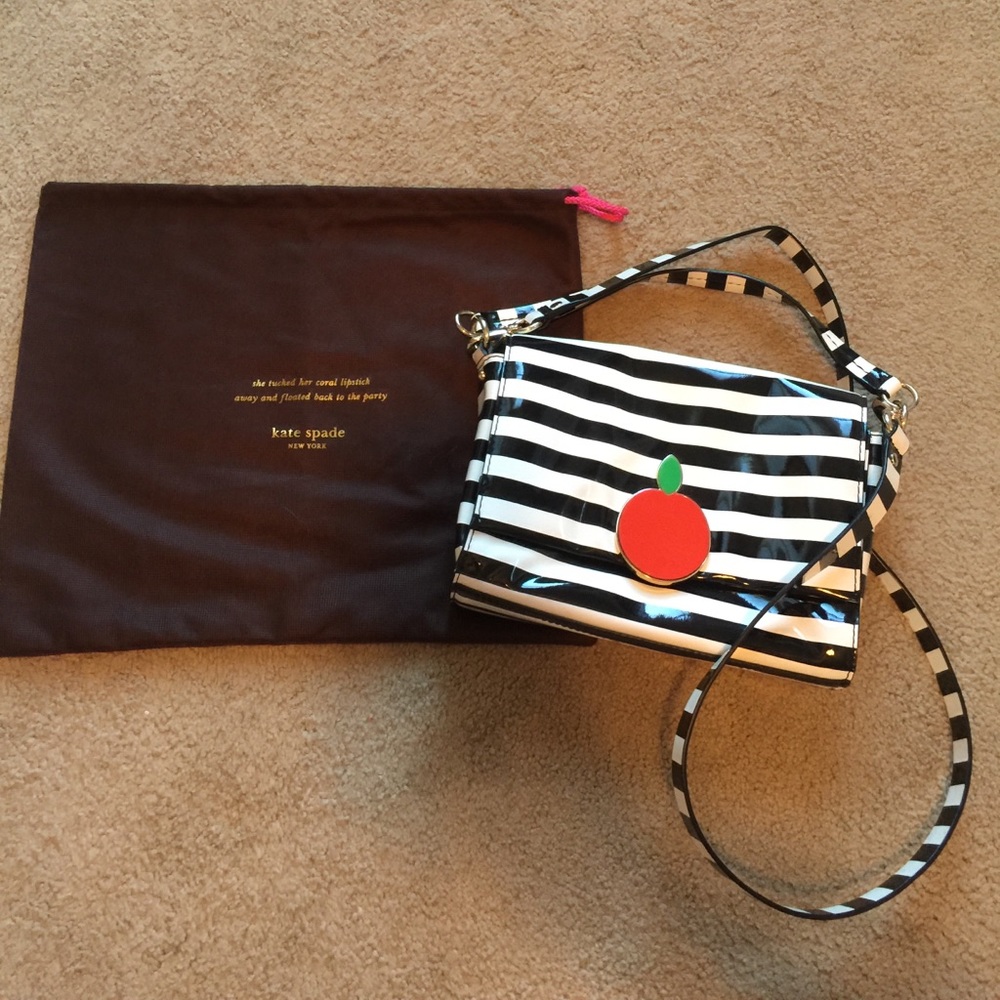 Kate Spade black and white striped purse