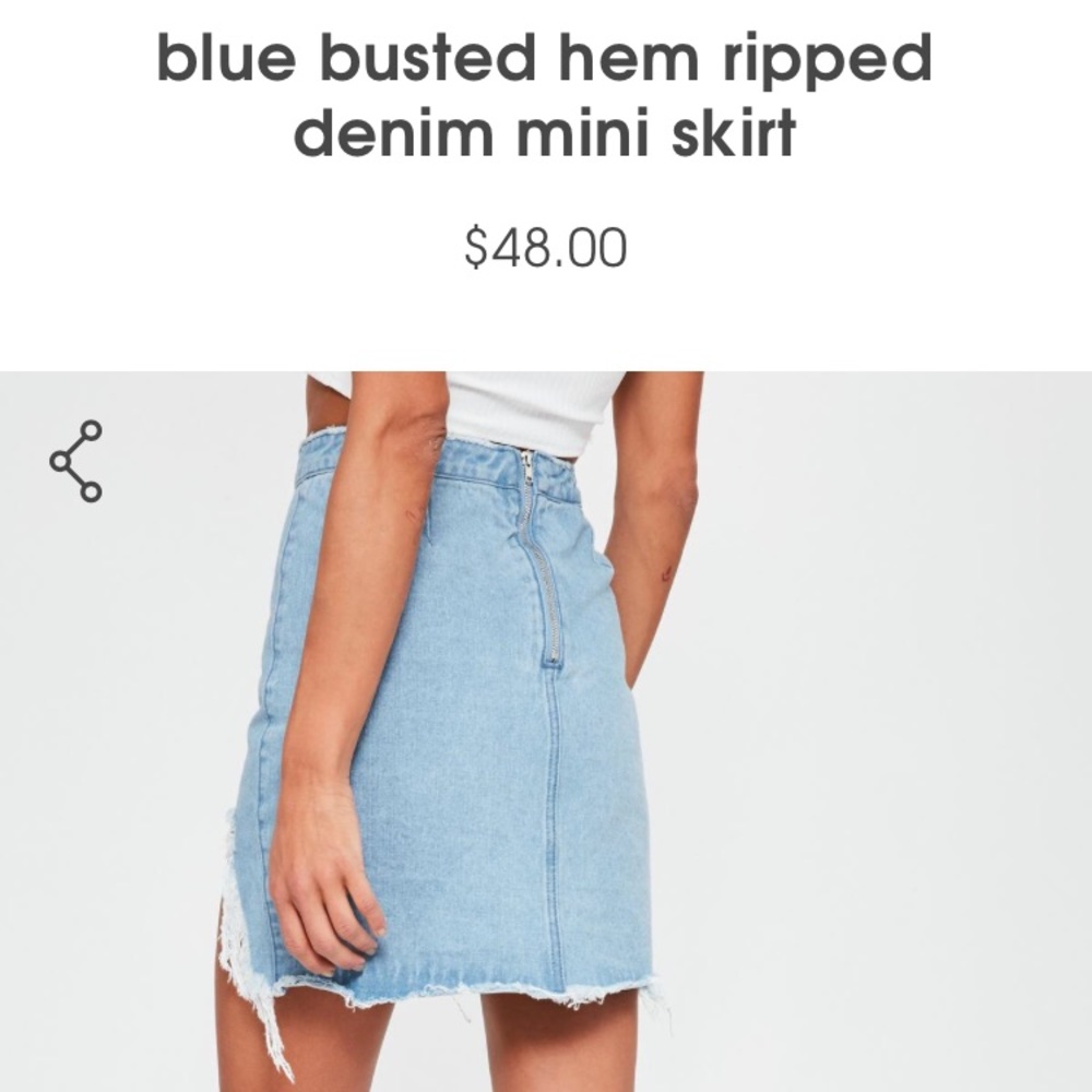LIMITED TIME: Missguided ripped hem denim skirt